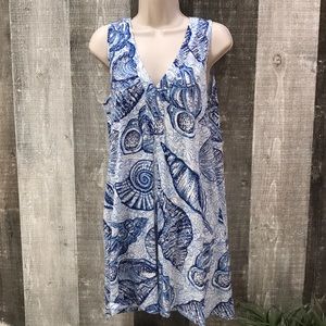 Lilly Pulitzer Blue and White Shells Shift Dress